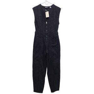 Universal Thread Womens Black Denim Sleeveless Jumpsuit Size 2  Overalls